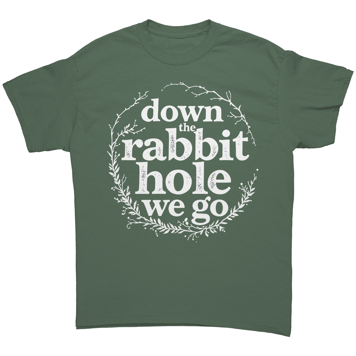 Down_the_Rabbit_Hole_Unisex_Tshirt_Military_Green_Front_Mockup.png_15373673