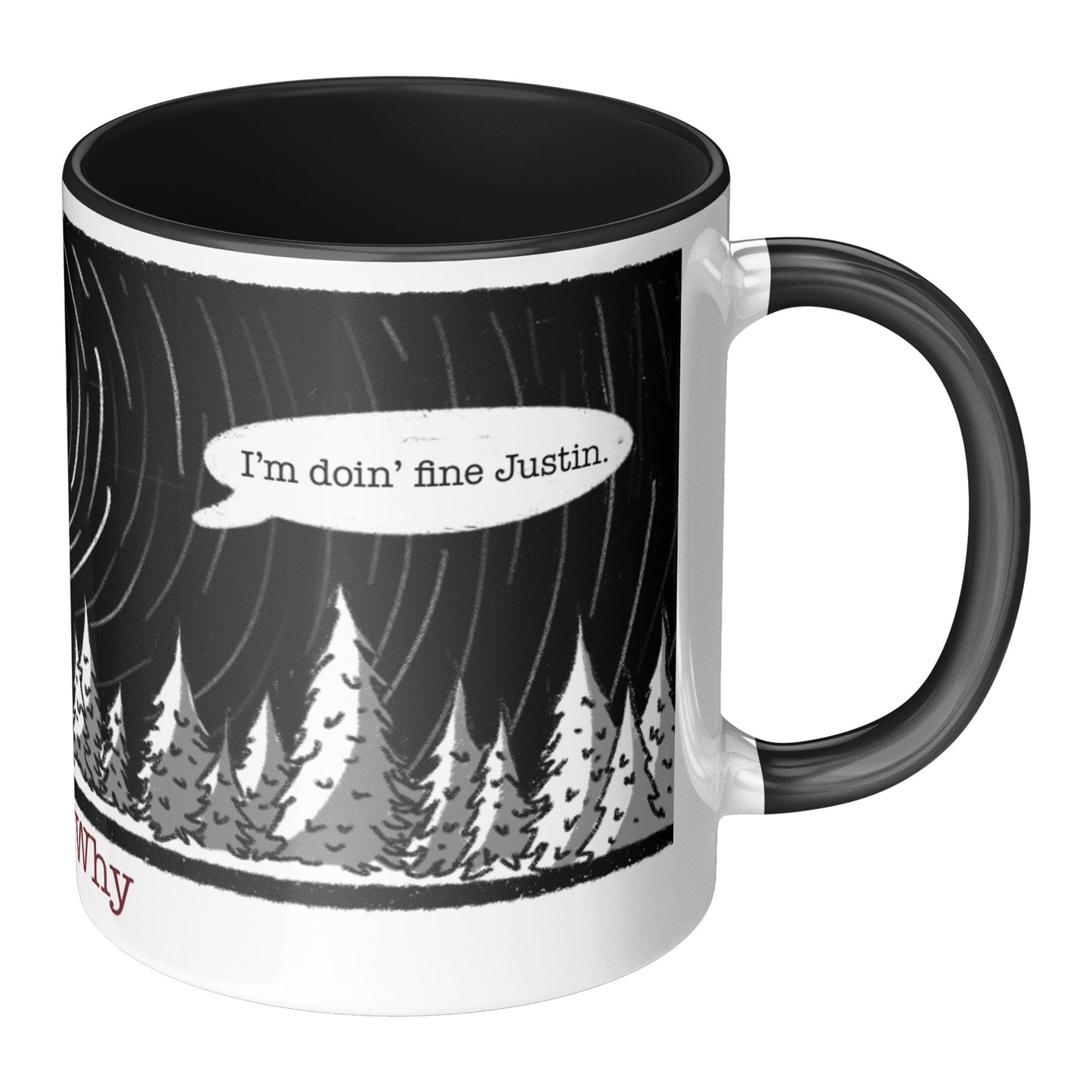 Full Wrap Black Accent 11oz Mug