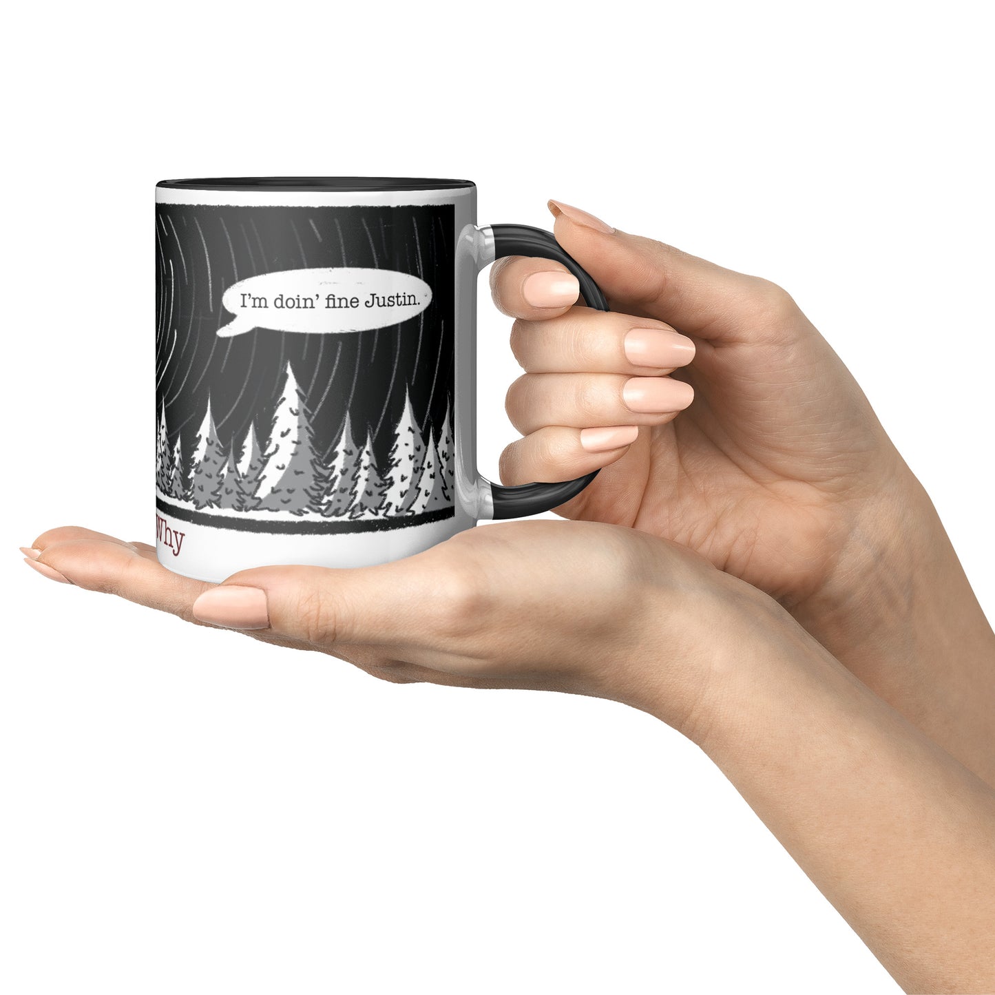 Full Wrap Black Accent 11oz Mug