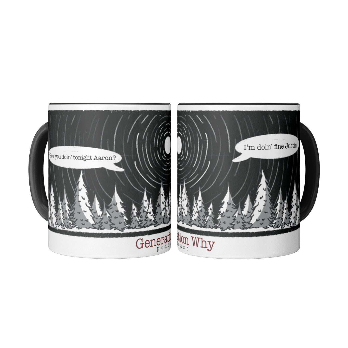 Full Wrap Black Accent 11oz Mug