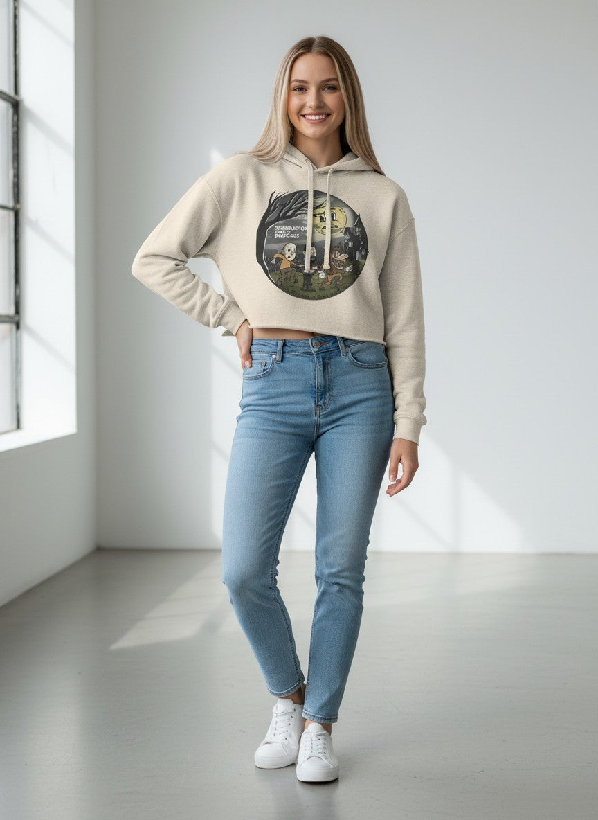 color olde timey werewolf cropped hoodie