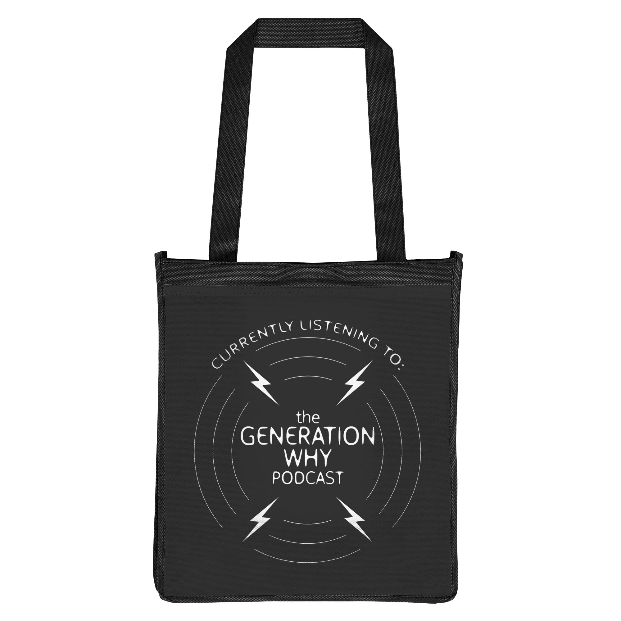 Currently Listening Grocery Tote β Generation Why Podcast