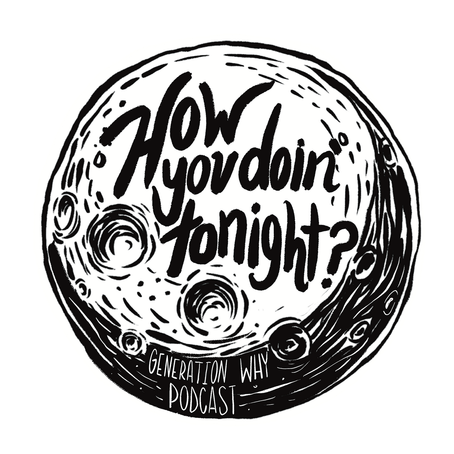 How You Doin' Moon 3 Inch Sticker