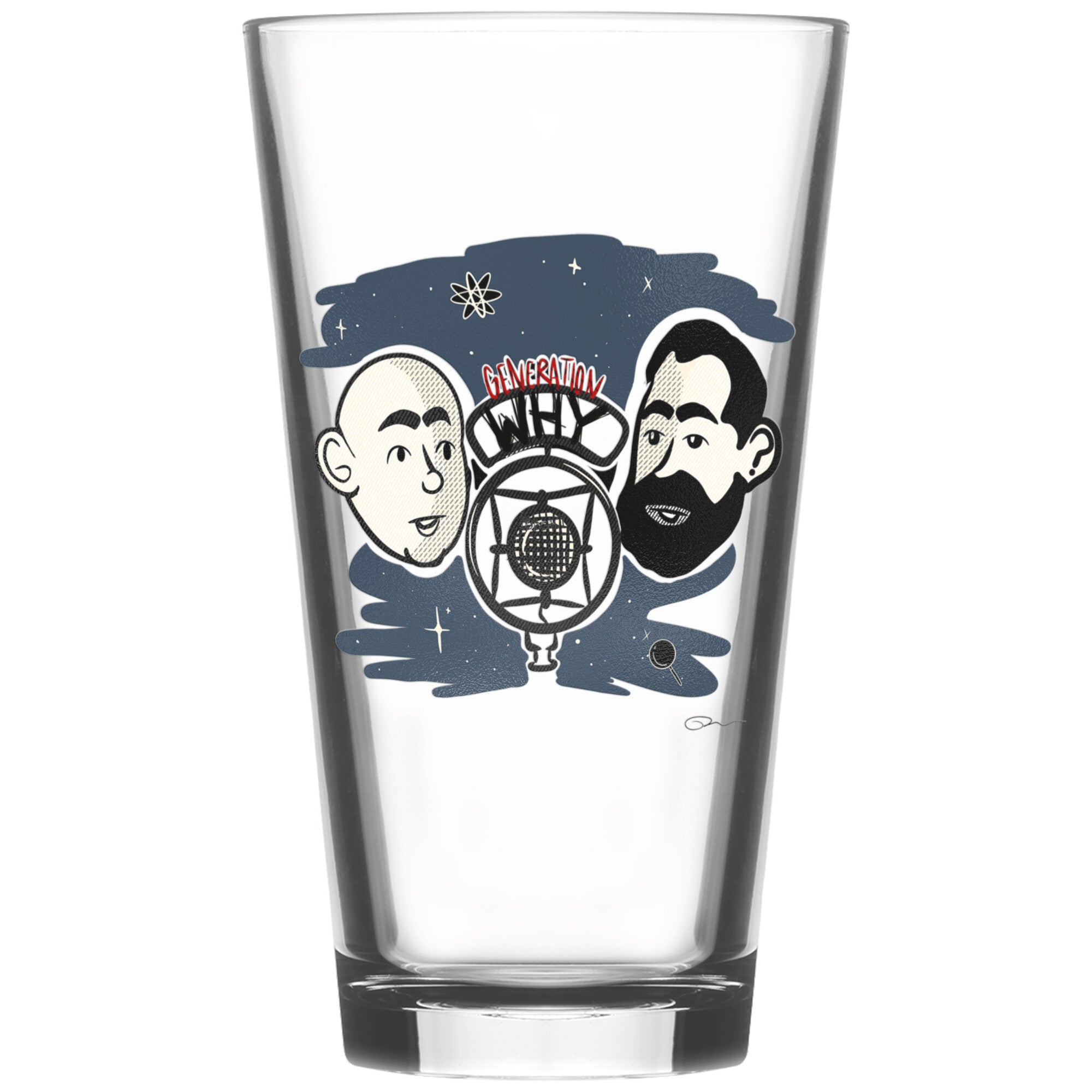 Retro Justin and Aaron Pint Glass