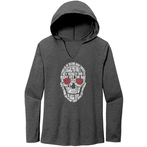 Skull Juss Sayin' Fitted Hooded Tee