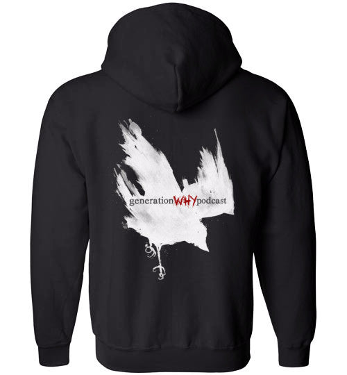 Crow Design Zippered Hoodie - Generation Why Podcast